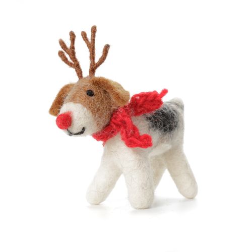 Fox Terrier with Antlers